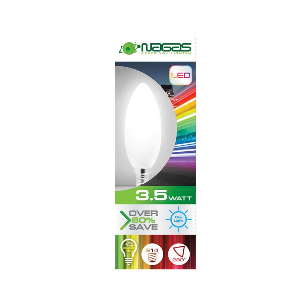 หลอด LED NAGAS CANDLE FLAME 3.5 วัตต์ DAYLIGHT E14