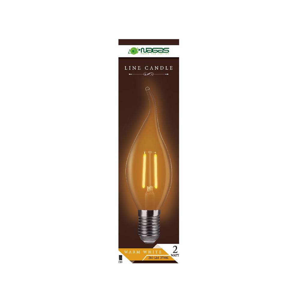 หลอด LED NAGAS LINE CANDLE 2 วัตต์ WARM WHITE E14
