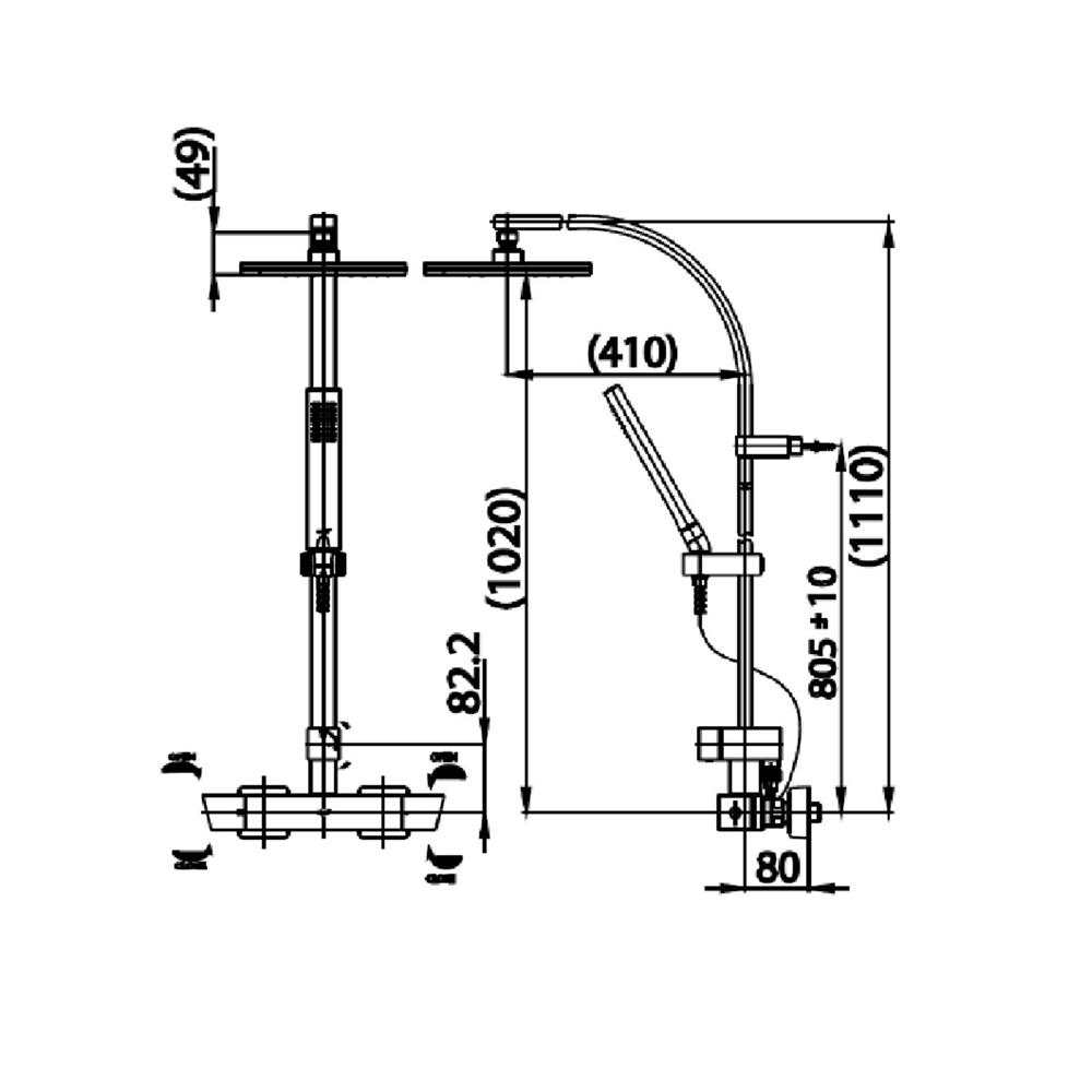 ฝักบัว RAIN SHOWER ผสม COTTO CT2134W