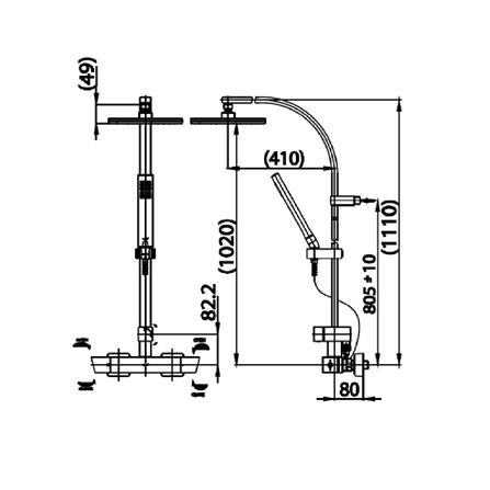 ฝักบัว RAIN SHOWER ผสม COTTO CT2134W_1