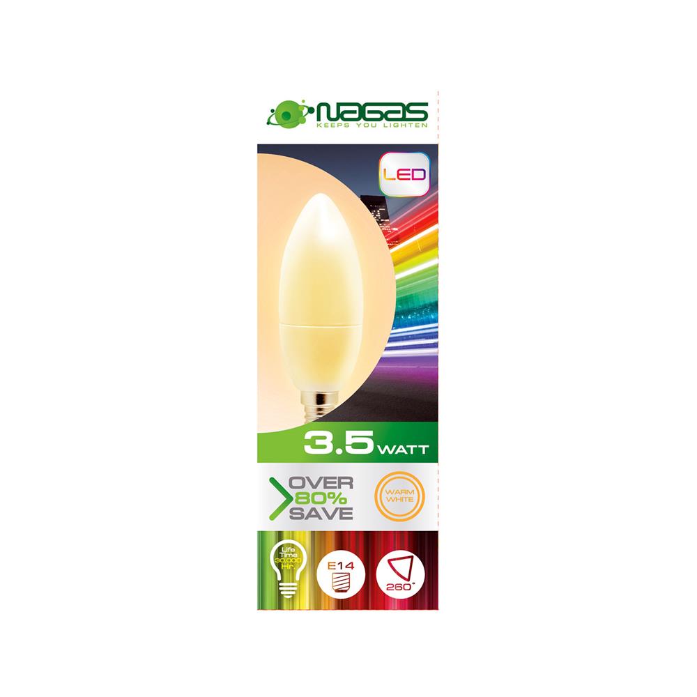 หลอดไฟ LED NAGAS CANDLE FLAME 3.5 วัตต์ WARMWHITE E14