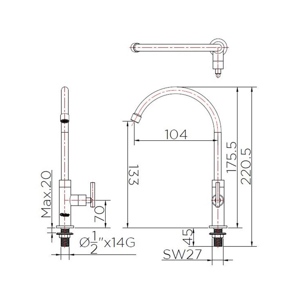 ก๊อกซิงค์เดี่ยวเคาน์เตอร์ GLOBO GF-24-511A-50 สีโครม