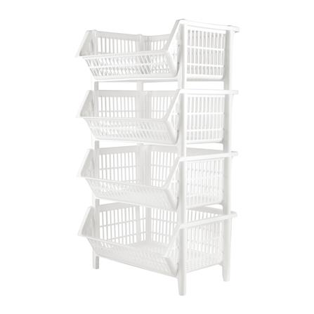 ตะกร้าผ้าเหลี่ยม 4 ชั้น PLIM L สีขาว