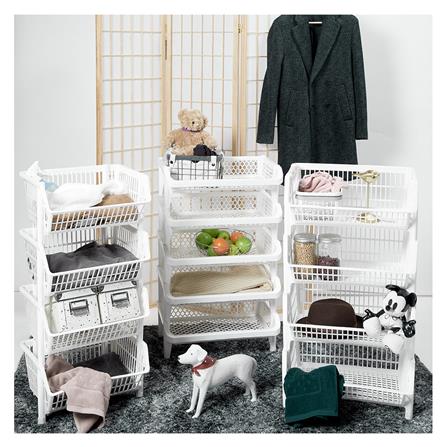 ตะกร้าผ้าเหลี่ยม 4 ชั้น PLIM L สีขาว_4