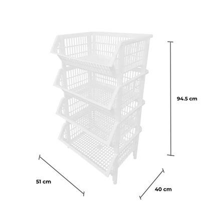 ตะกร้าผ้าเหลี่ยม 4 ชั้น PLIM L สีขาว_5