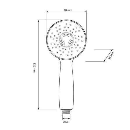 ชุดฝักบัวสายอ่อน 1 ระดับ NAPA 9177 สีโครม_6