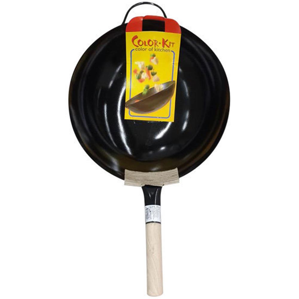 กระทะลึกเหล็ก COLOR KIT 36 ซม. ด้ามดำ
