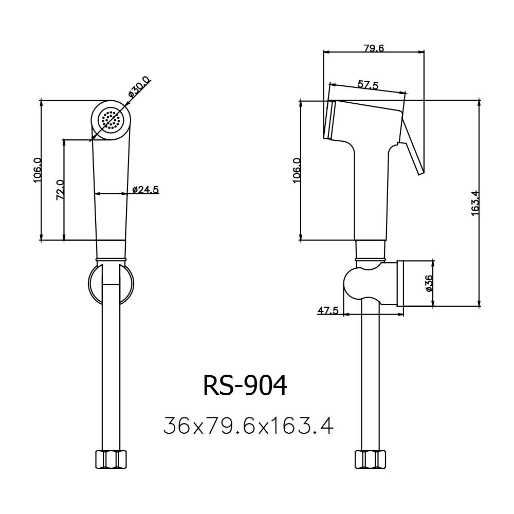 สายฉีดชำระครบชุด PRIME RS-904-WH-00 สีขาว