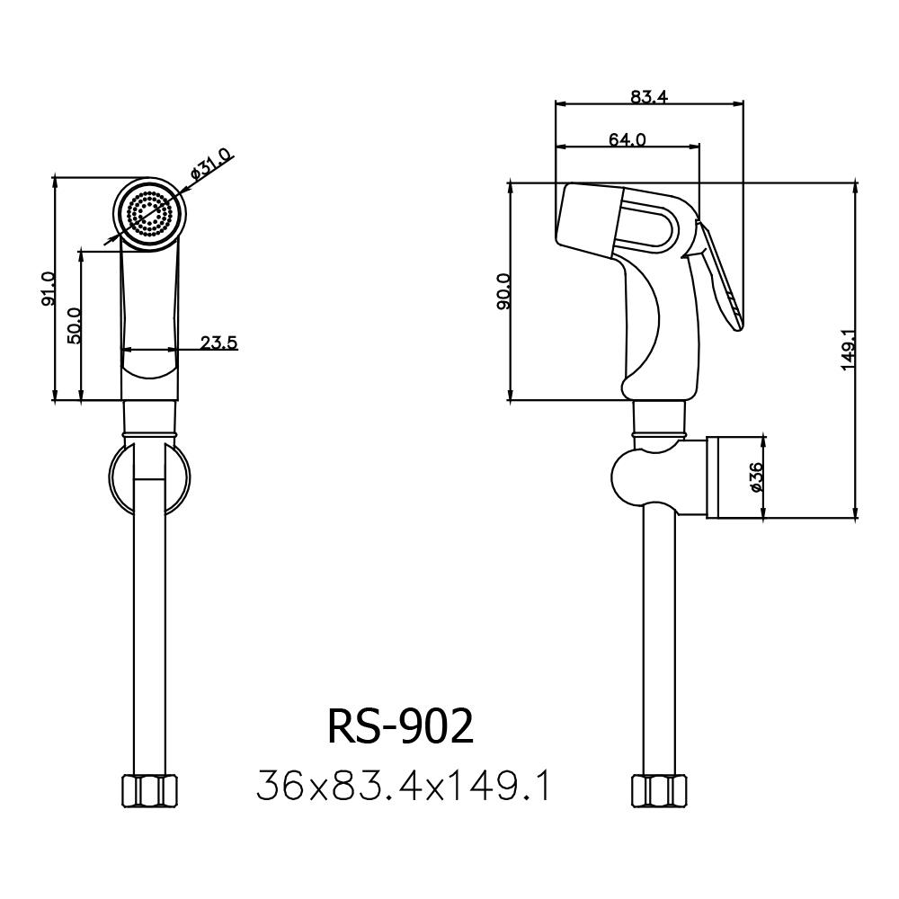 สายฉีดชำระครบชุด PRIME RS-902-CR-00 สีโครม