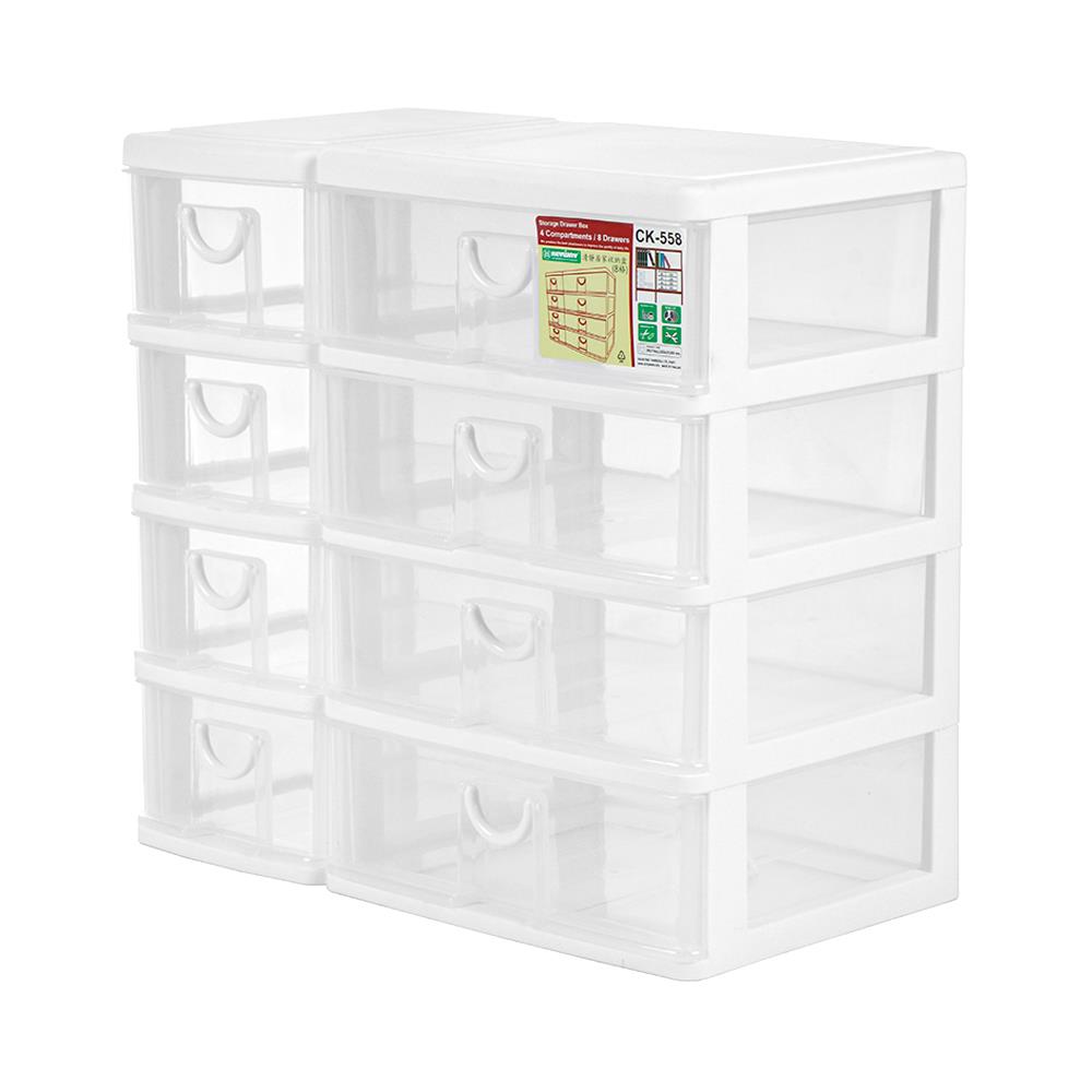 ชั้นลิ้นชักเล็ก 4 ชั้น KEYWAY CK-558 38.3X21X36.9 ซม. สีขาว