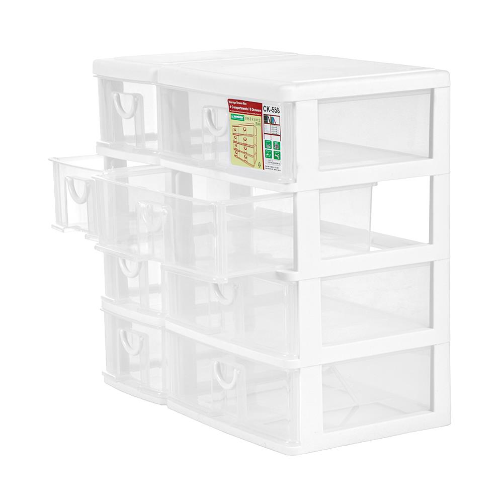 ชั้นลิ้นชักเล็ก 4 ชั้น KEYWAY CK-558 38.3X21X36.9 ซม. สีขาว