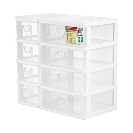 ชั้นลิ้นชักเล็ก 4 ชั้น KEYWAY CK-558 38.3X21X36.9 ซม. สีขาว