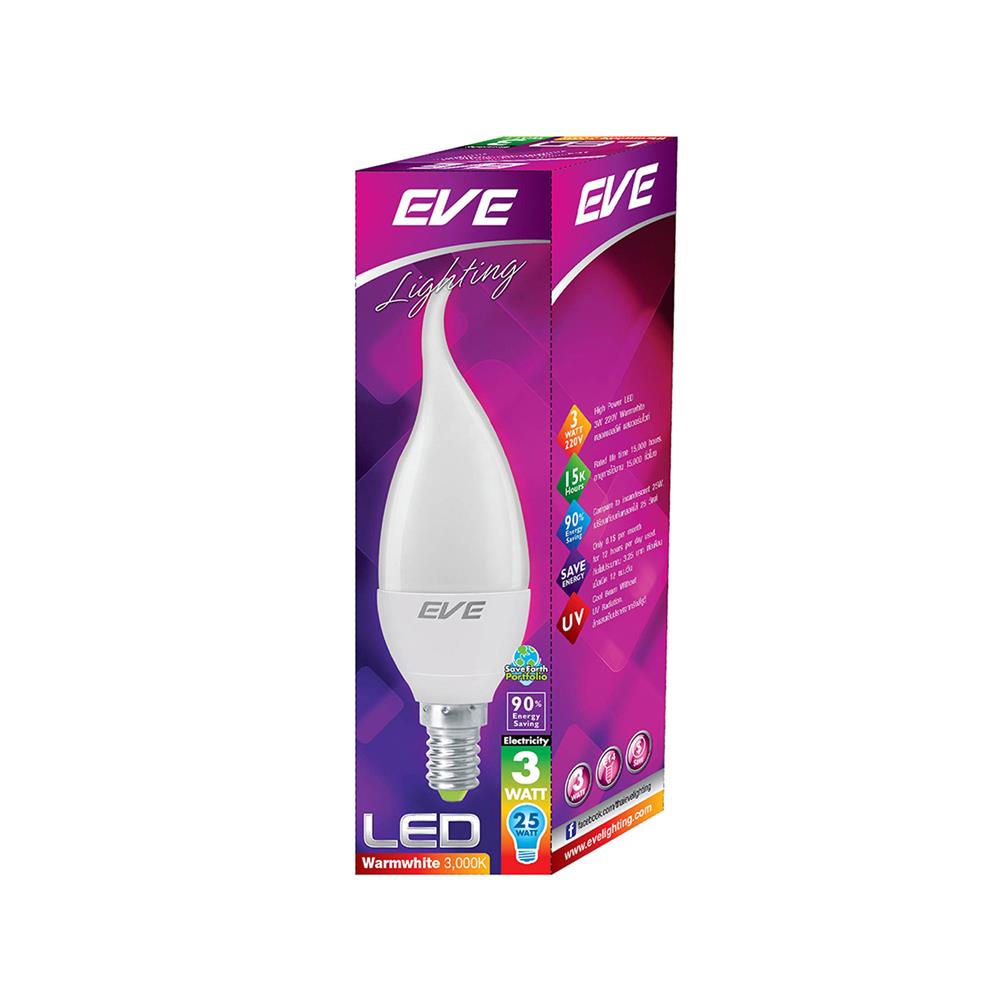 หลอด LED EVE ECO OPERA 3 วัตต์ WARMWHITE E14