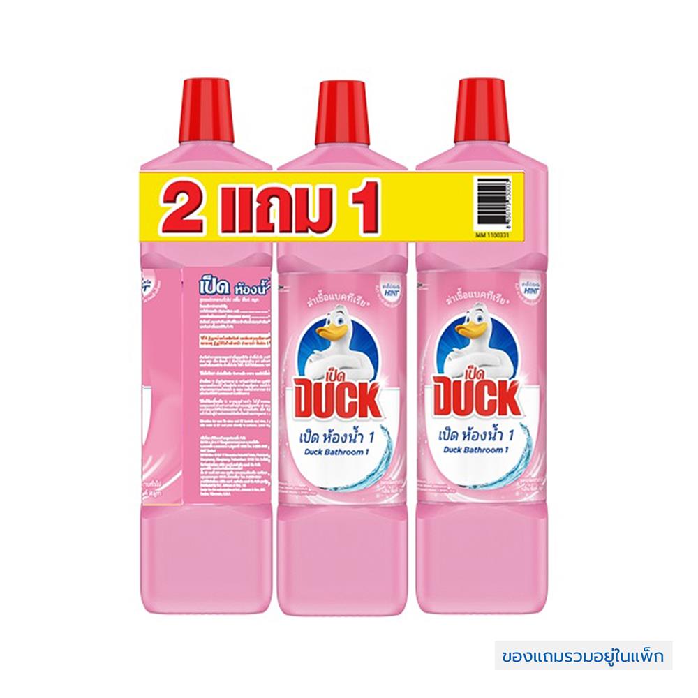 น้ำยาทำความสะอาดห้องน้ำ เป็ด ชมพู 900 มล. (แพ็ก2แถม1)