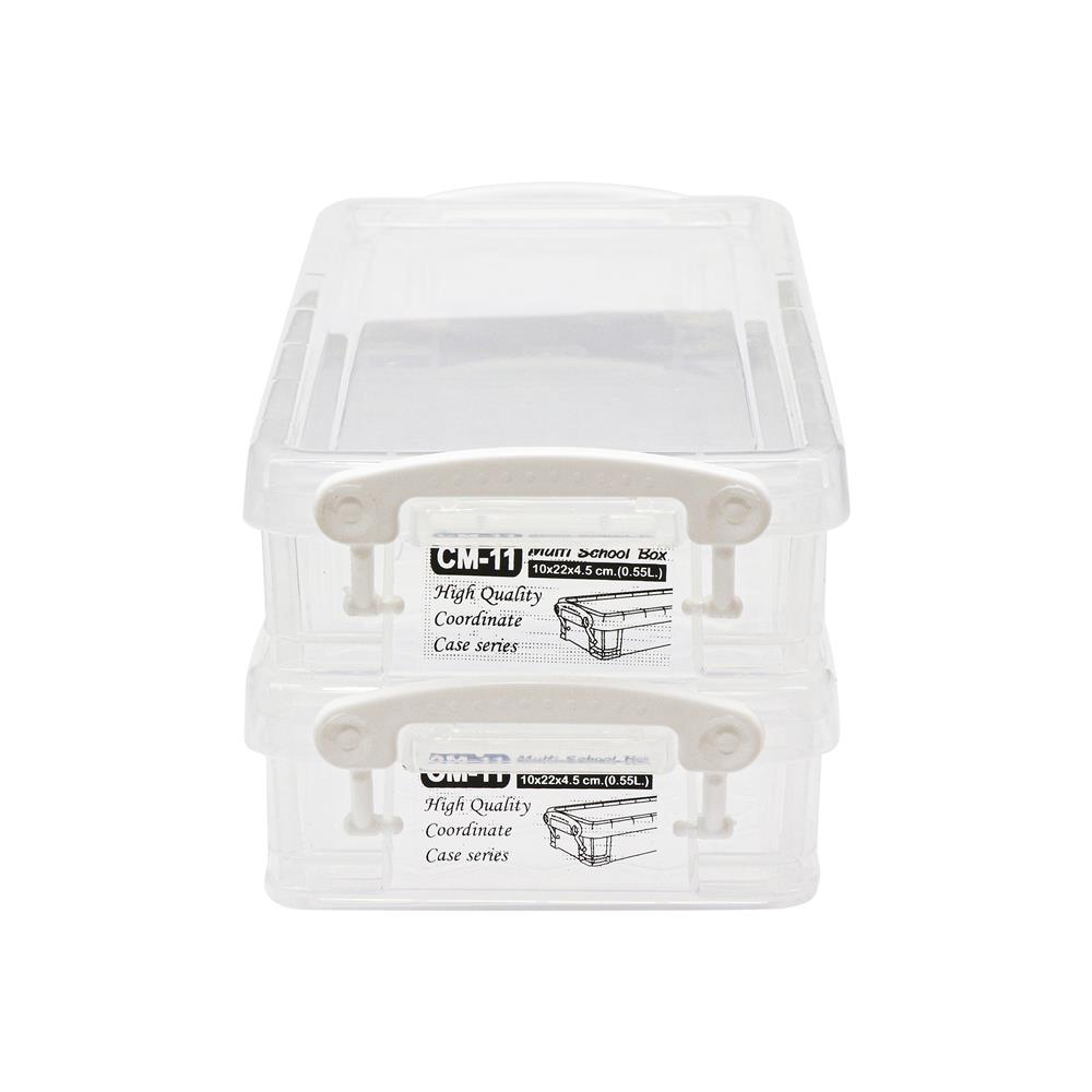 กล่องหูล็อก STACKO CM-11/2 10x22x4.5 ซม. สีขาว แพ็ก 2 ชิ้น