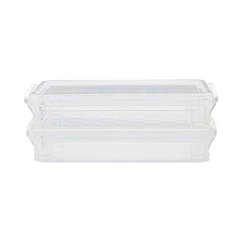 กล่องหูล็อก STACKO CM-11/2 10x22x4.5 ซม. สีขาว แพ็ก 2 ชิ้น