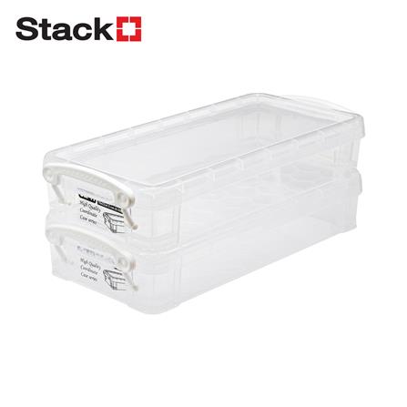 กล่องหูล็อก STACKO CM-11/2 10x22x4.5 ซม. สีขาว แพ็ก 2 ชิ้น