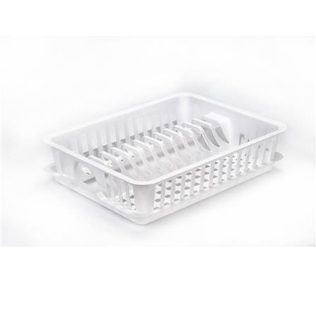 ชั้นคว่ำจานพลาสติก MINI มีถาดรอง SN 540 สีขาว_1