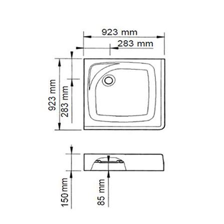 ถาดรองอาบน้ำ KOHLER K-17230X-DR 100x100 ซม._1