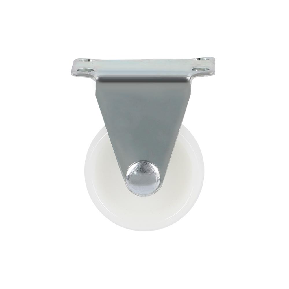 ลูกล้อไนลอน LEON แป้นตาย ไม่มีเบรก 1.25 นิ้ว สีขาว