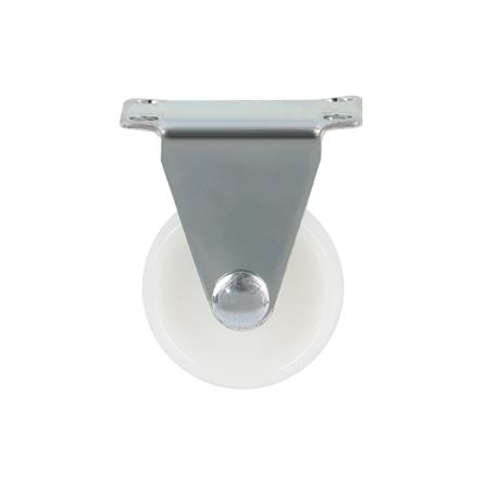 ลูกล้อไนลอน LEON แป้นตาย ไม่มีเบรก 1.25 นิ้ว สีขาว