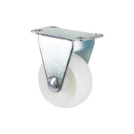 ลูกล้อไนลอน LEON แป้นตาย ไม่มีเบรก 1.25 นิ้ว สีขาว_1