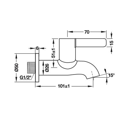 ก๊อกล้างพื้น 1 ทาง HAFELE 495.61.044_1