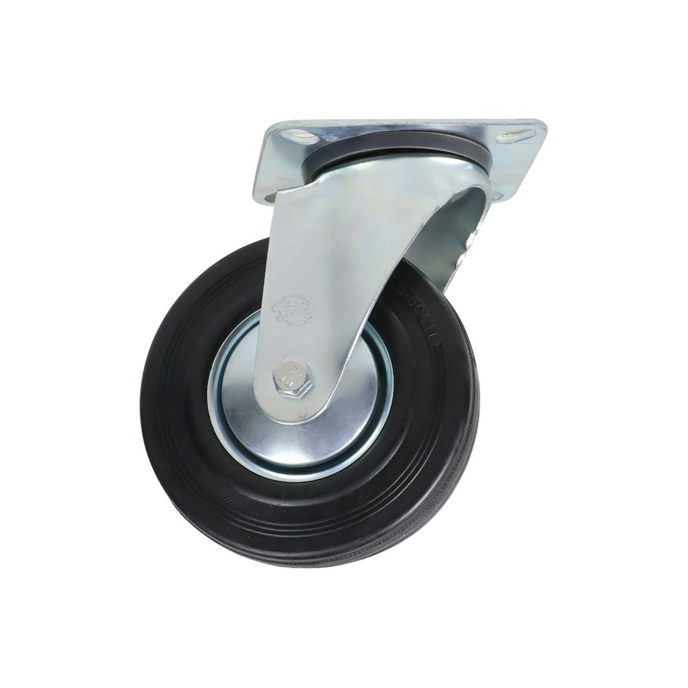 ลูกล้อยาง LEON แป้นหมุน ไม่มีเบรก 5 นิ้ว สีดำ