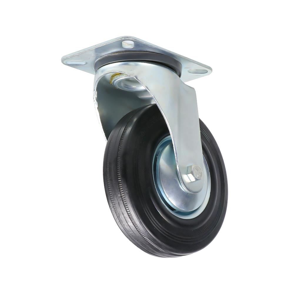 ลูกล้อยาง LEON แป้นหมุน ไม่มีเบรก 5 นิ้ว สีดำ