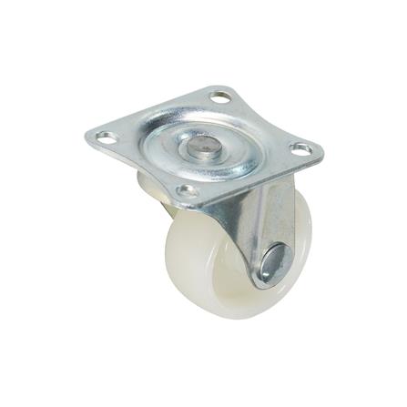 ลูกล้อไนลอน LEON แป้นหมุน ไม่มีเบรก 1.25 นิ้ว สีขาว_2