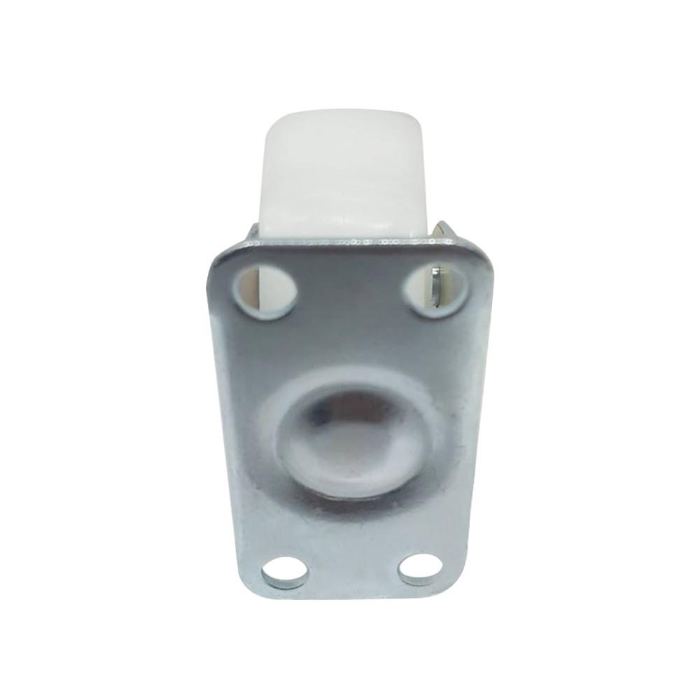 ลูกล้อไนลอน LEON แป้นตาย ไม่มีเบรก 1.5 นิ้ว สีขาว