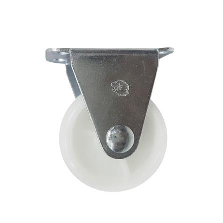 ลูกล้อไนลอน LEON แป้นตาย ไม่มีเบรก 1.5 นิ้ว สีขาว