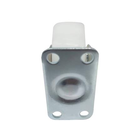 ลูกล้อไนลอน LEON แป้นตาย ไม่มีเบรก 1.5 นิ้ว สีขาว_1