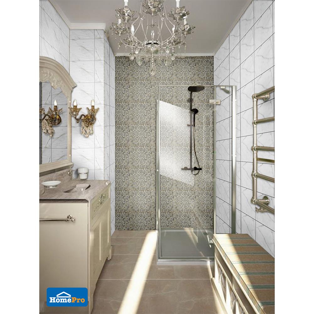 โมเสคแก้ว 30x30x0.60 ซม. เมทัล มิกซ์ เบจ