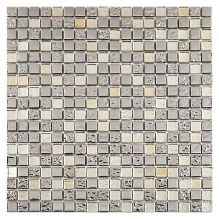 โมเสคแก้ว 30x30x0.60 ซม. เมทัล มิกซ์ เบจ