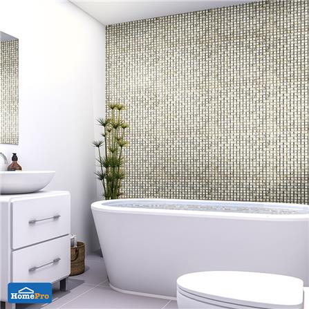 โมเสคแก้ว 30x30x0.60 ซม. เมทัล มิกซ์ เบจ_2