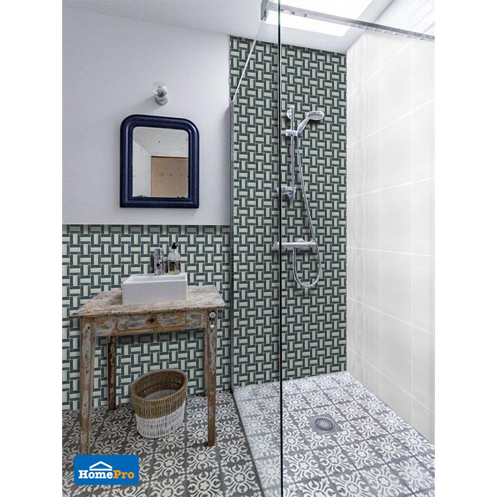 โมเสคแก้ว 30x30 ซม. กาล่าซิลเวอร์ แบล็ค