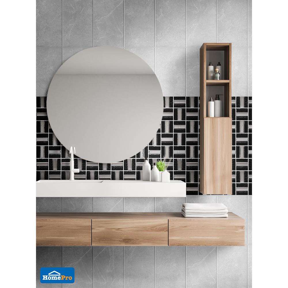 โมเสคแก้ว 30x30 ซม. กาล่าซิลเวอร์ แบล็ค