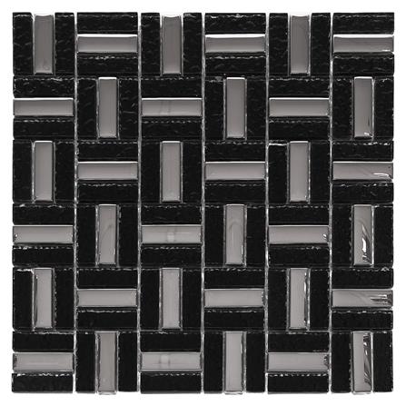 โมเสคแก้ว 30x30 ซม. กาล่าซิลเวอร์ แบล็ค