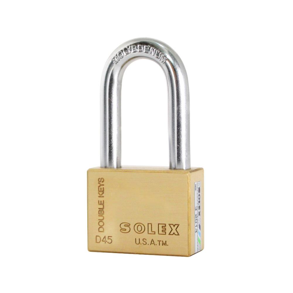 กุญแจลูกปืน SOLEX DOUDLE KEYS D45L 45 มม. สีทองเหลืองขัดเงา