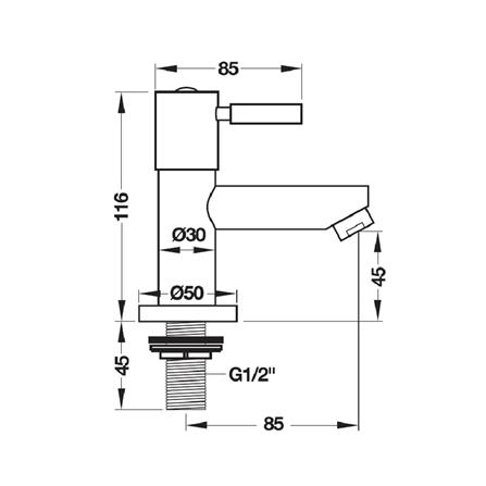 ก๊อกอ่างล้างหน้าเดี่ยว HAFELE 485.61.017 สีโครม_1