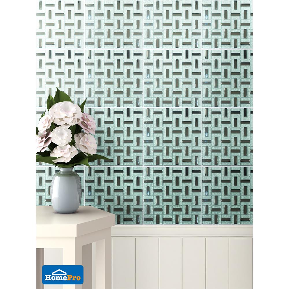 โมเสคแก้ว 30x30 ซม. กาล่าซิลเวอร์ ไวท์