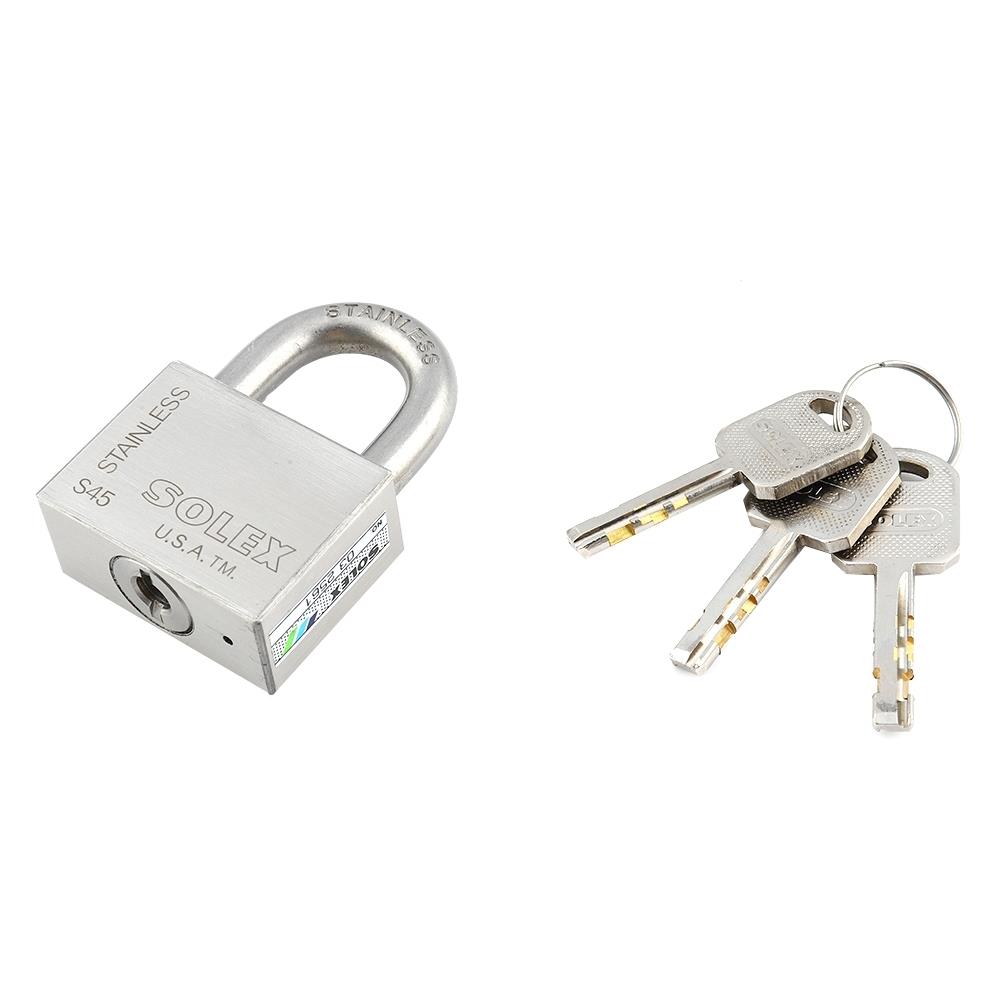 กุญแจลูกปืน SOLEX S45 45 มม. สีสเตนเลส