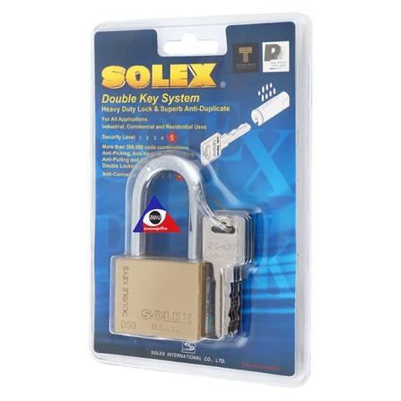 กุญแจลูกปืน SOLEX DOUDLE KEY SD50L 50 มม. สีทองเหลืองขัดเงา_2