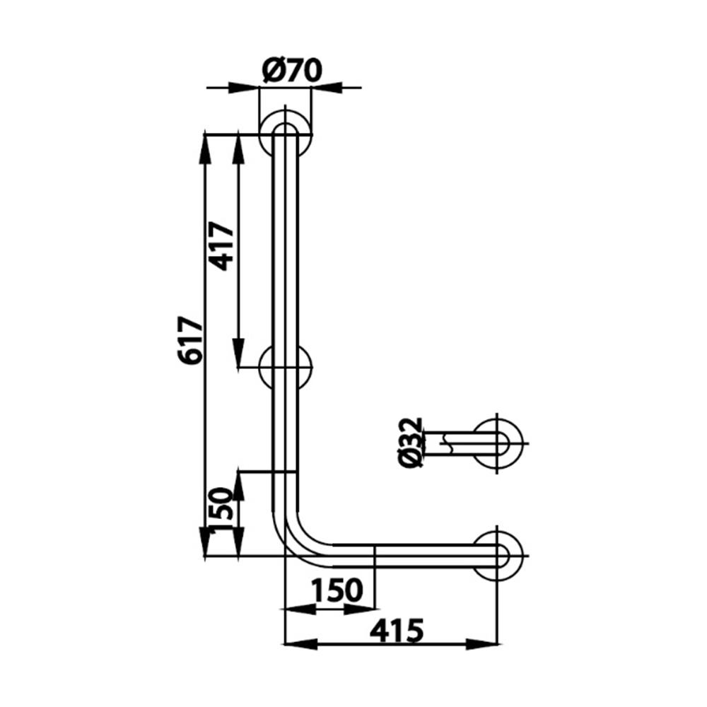 ราวกันลื่นตัว L COTTO CT751(R/L)(HM)