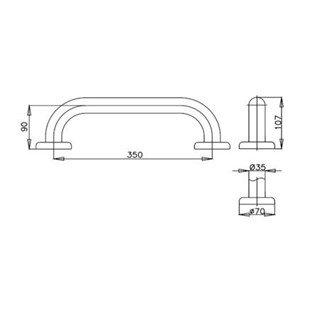 ราวกันลื่นตรง COTTO CT7501L35(HM)_1
