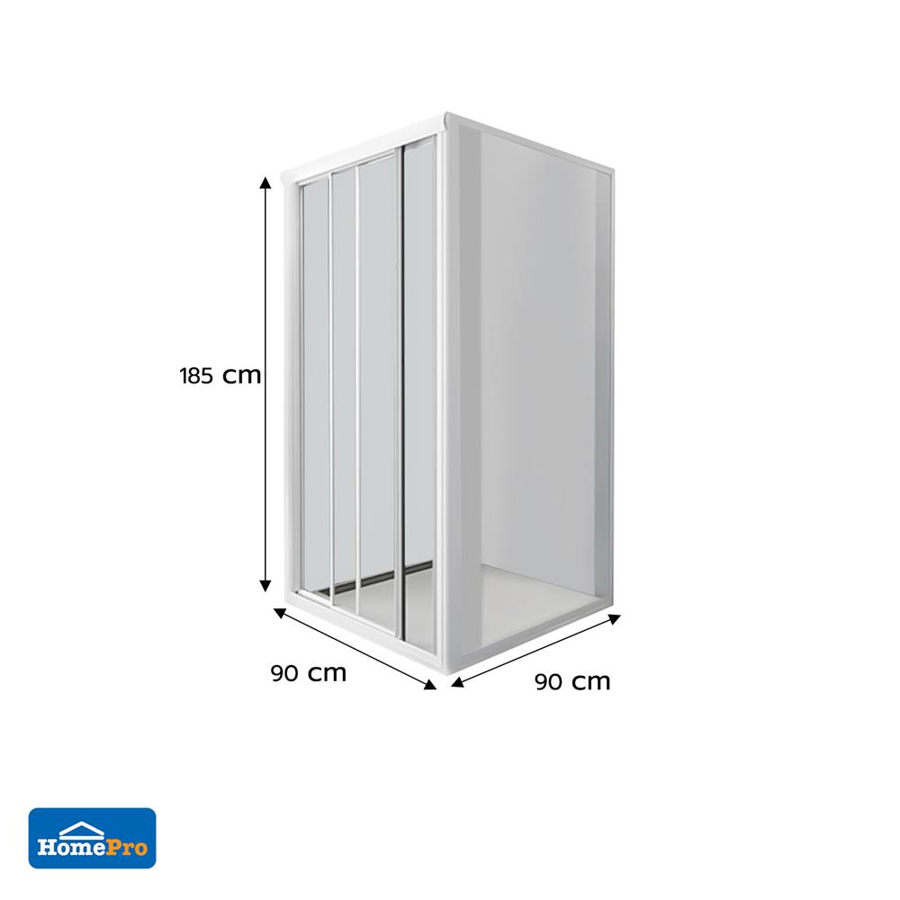 ฉากกั้นอาบน้ำ CRISTINA OPTIMUM กระจก/เฟรม 185 ซม.