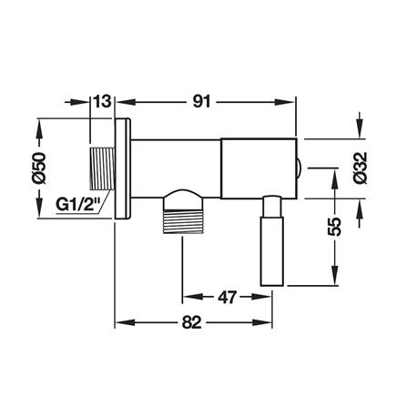 วาล์วฝักบัว 1 ทาง HAFELE 485.60.210 สีโครม_2