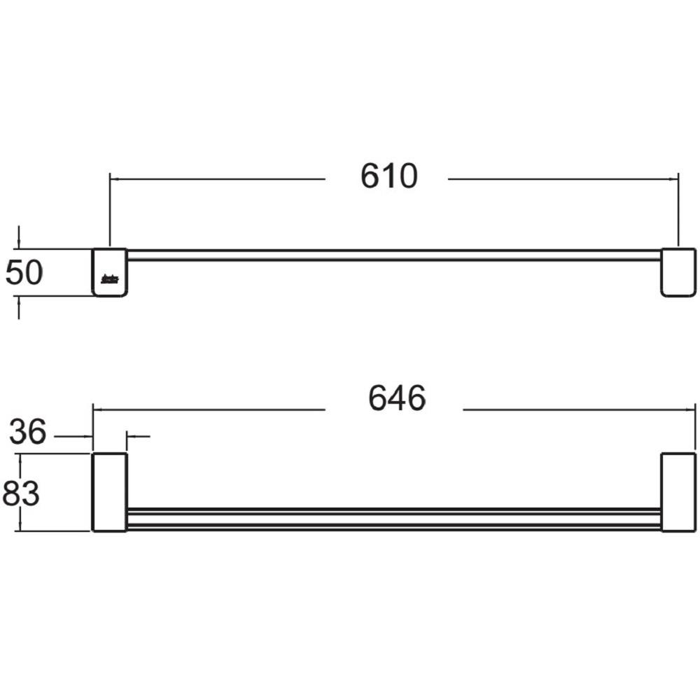 ราวแขวนผ้า AMERICAN STANDARD K-1393-46-N สีโครม