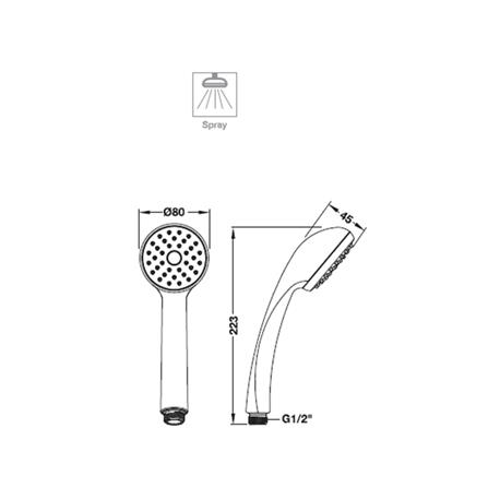ชุดฝักบัวสายอ่อน 1 ระดับ HAFELE รุ่น 495.60.608 สีขาว_1